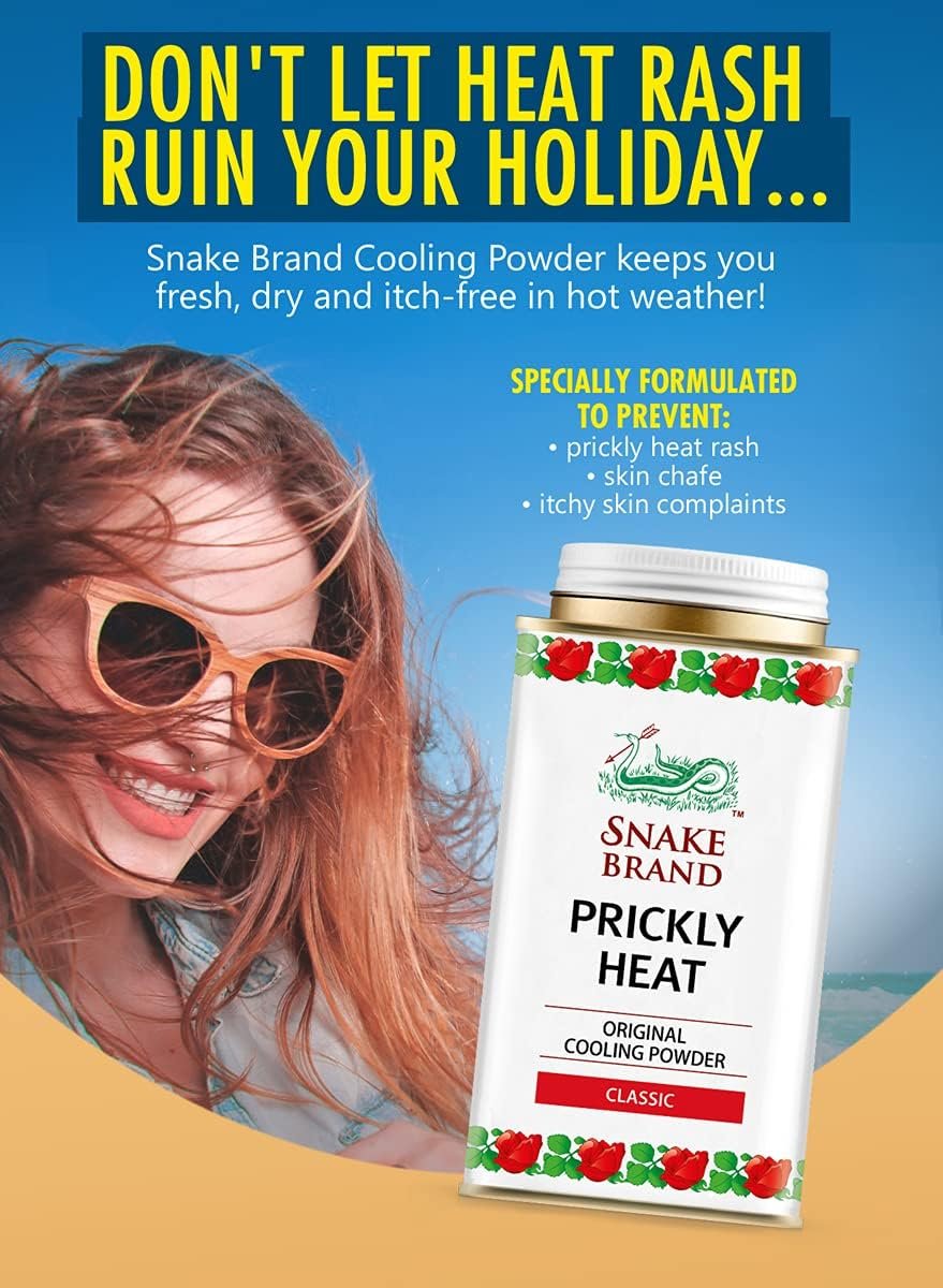 Snake Brand Prickly Heat Cooling Powder, 2-Pack (Classic, 140g) - Image 3