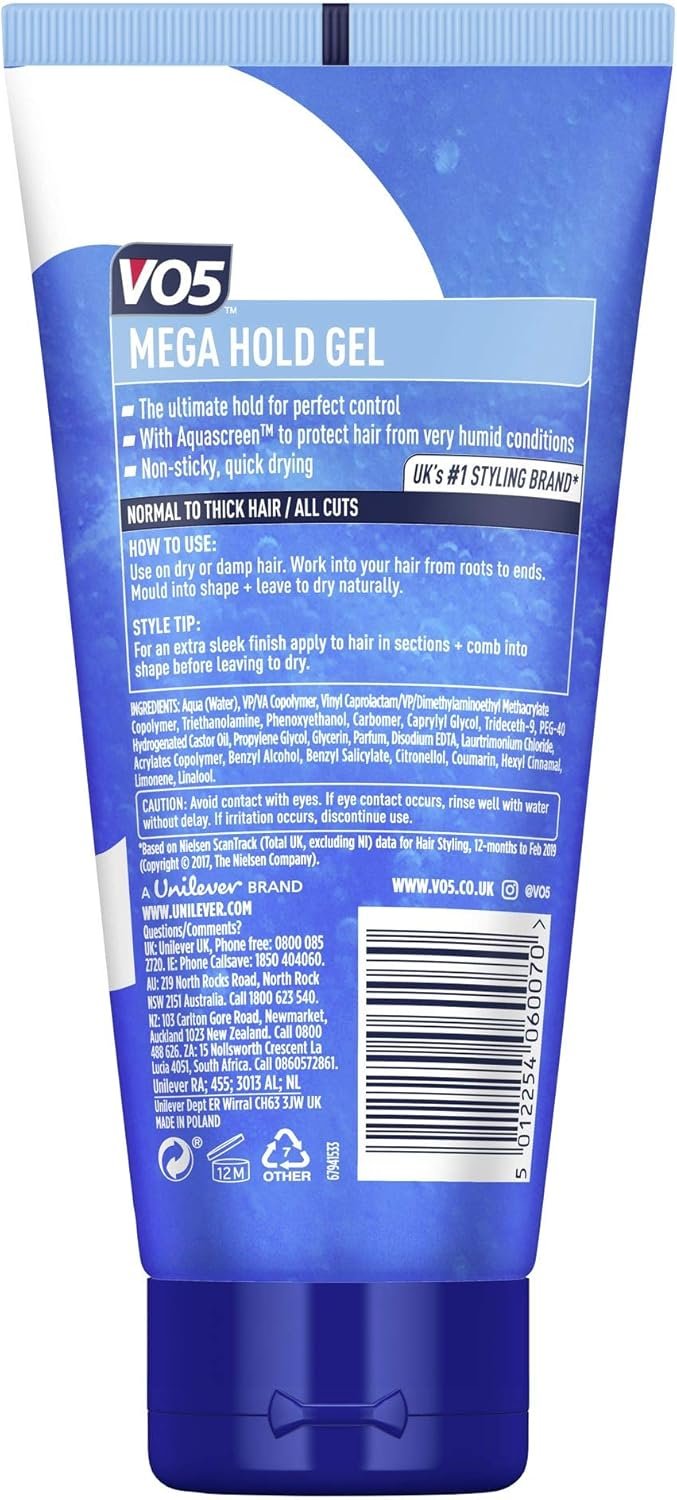 VO5 Mega Hold Hair Styling Gel 200ml (Pack of 3) - Image 7