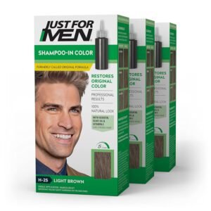 Just For Men Original Formula Men's Hair Color, Light Brown (Pack of 3)