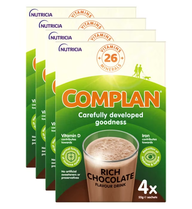 Complan Rich Chocolate Flavour Drink, 4 x 55g Sachets - Pack of 4 - Image 9