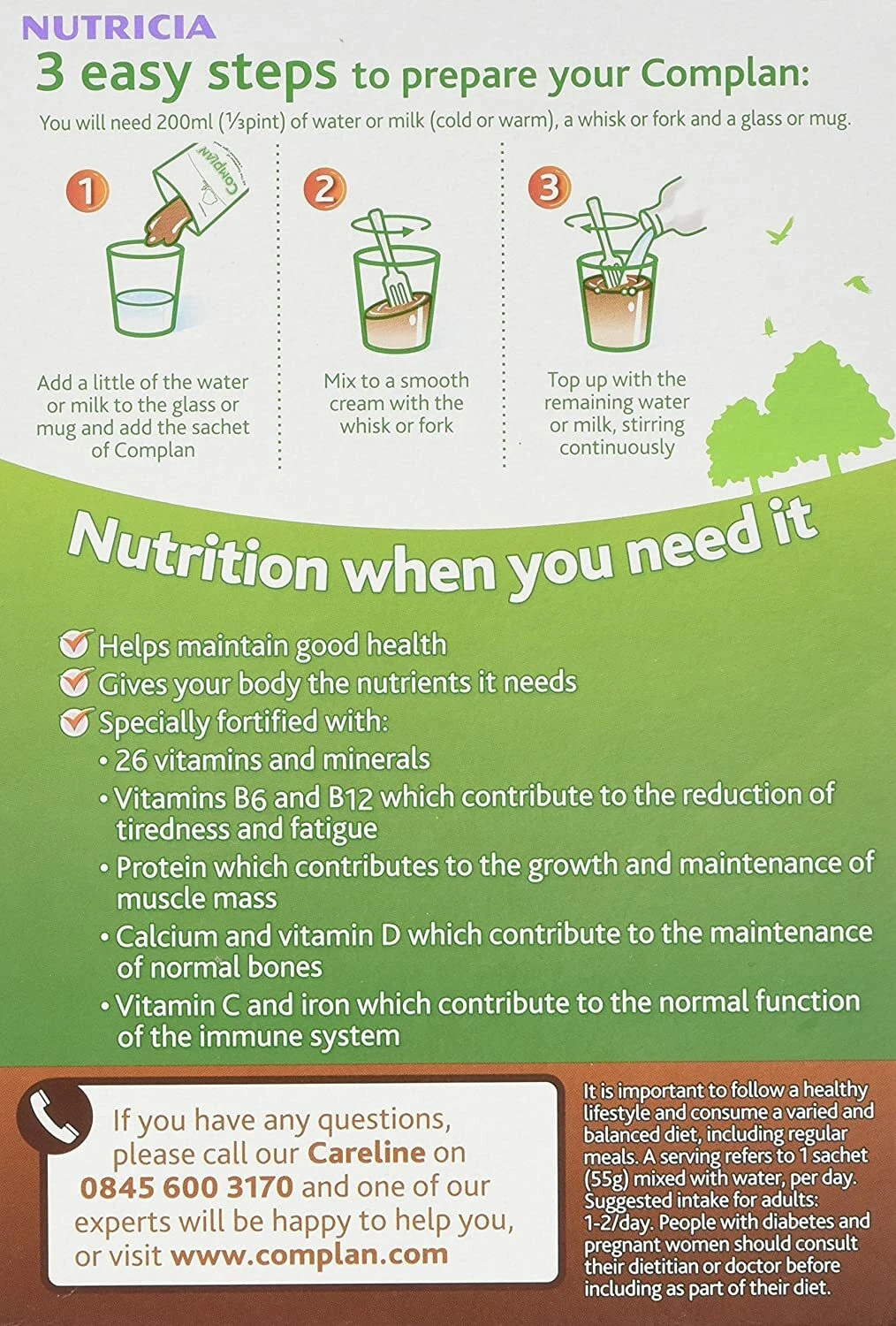 Complan Rich Chocolate Flavour Drink, 4 x 55g Sachets - Pack of 4 - Image 3