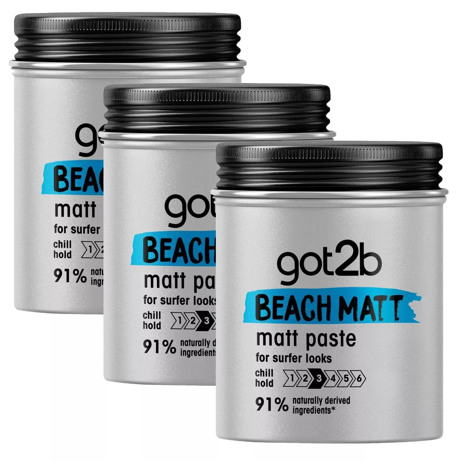 Schwarzkopf Got2b Beach Matt Paste 100ml X 3