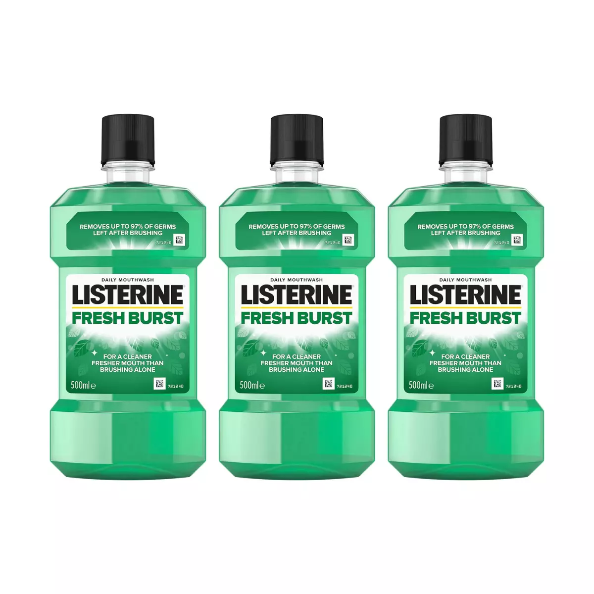 Listerine Antiseptic Mouthwash Fresh Burst 500ml x 3 - Image 3