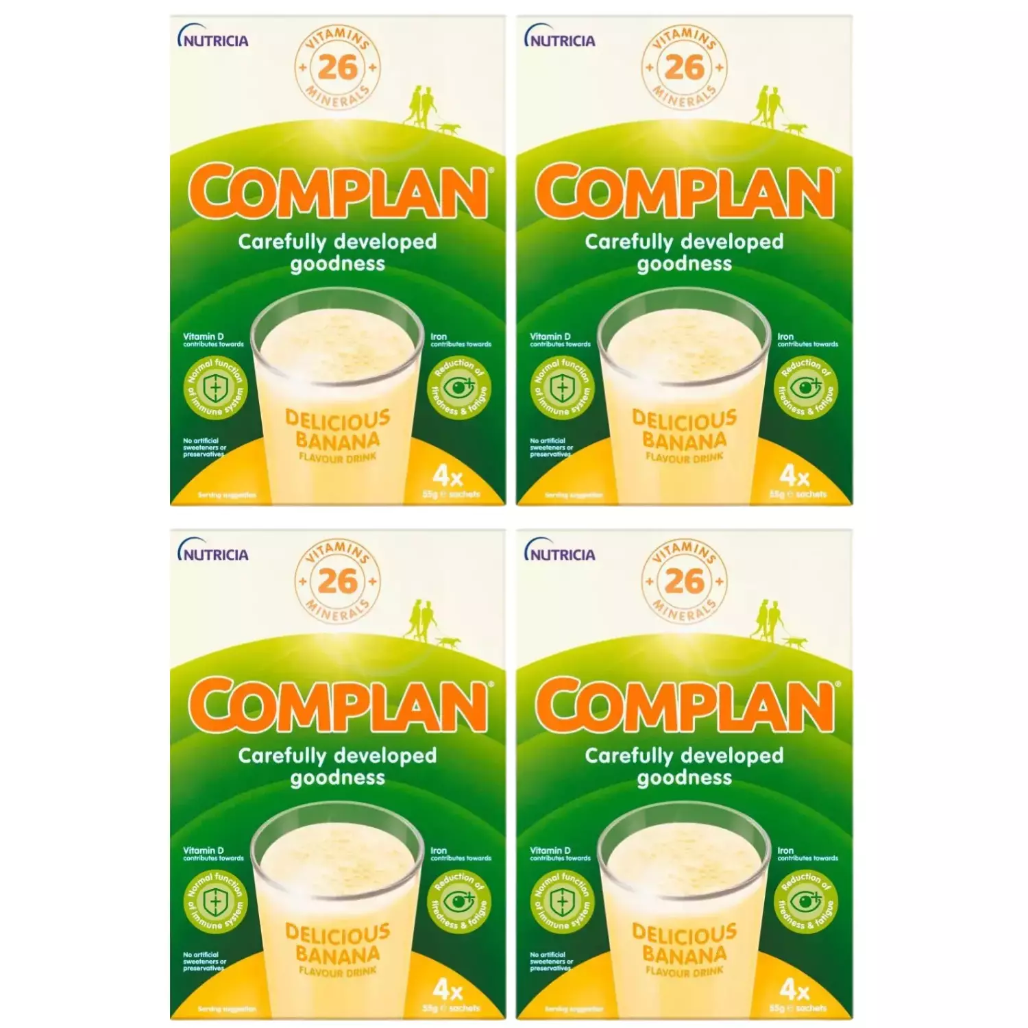 Complan Banana Flavour Nutrition Drink Powder 4 x 57g Sachets Pack-4 - Image 5