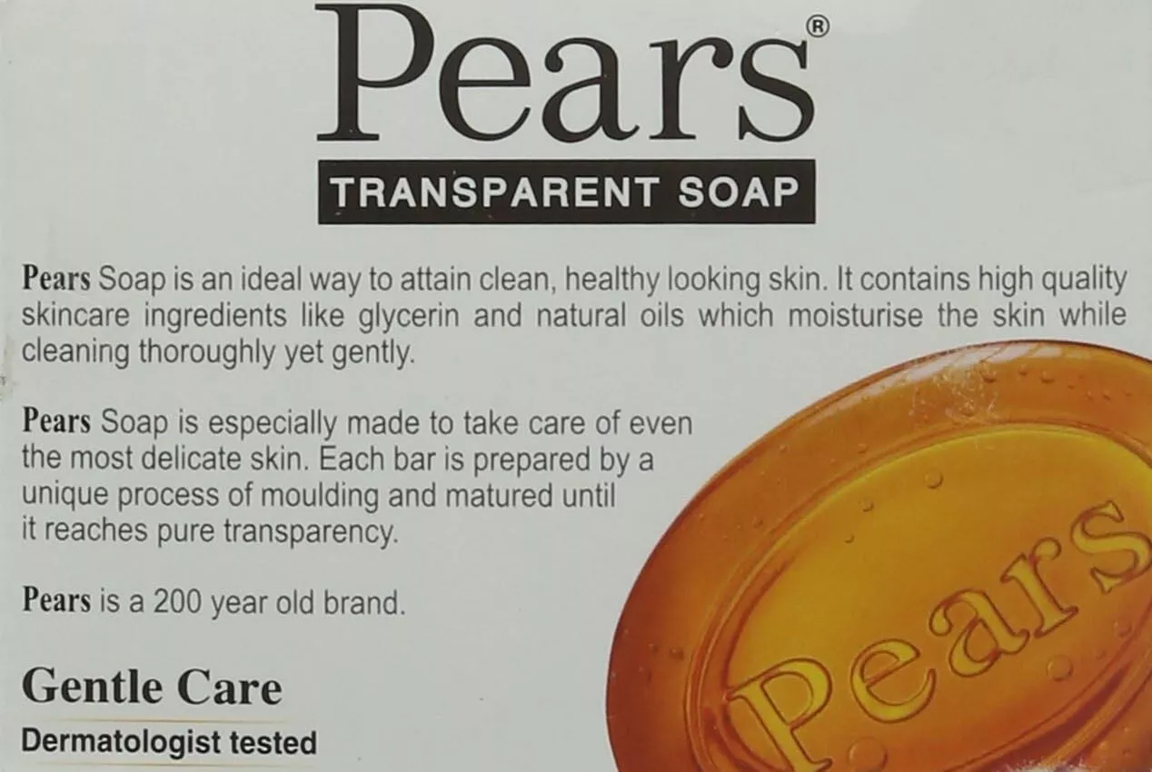 Pears Gentle Care Transparent Amber Bar Soap 125g Pack 6 - Image 5
