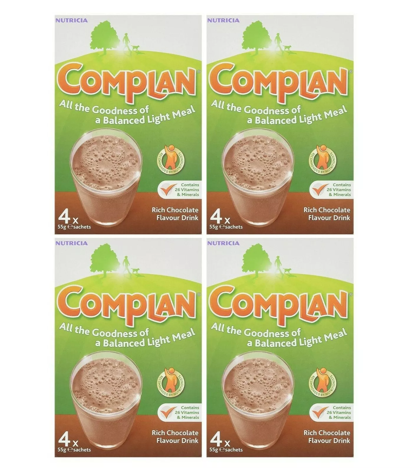 Complan Rich Chocolate Flavour Drink, 4 x 55g Sachets - Pack of 4 - Image 4
