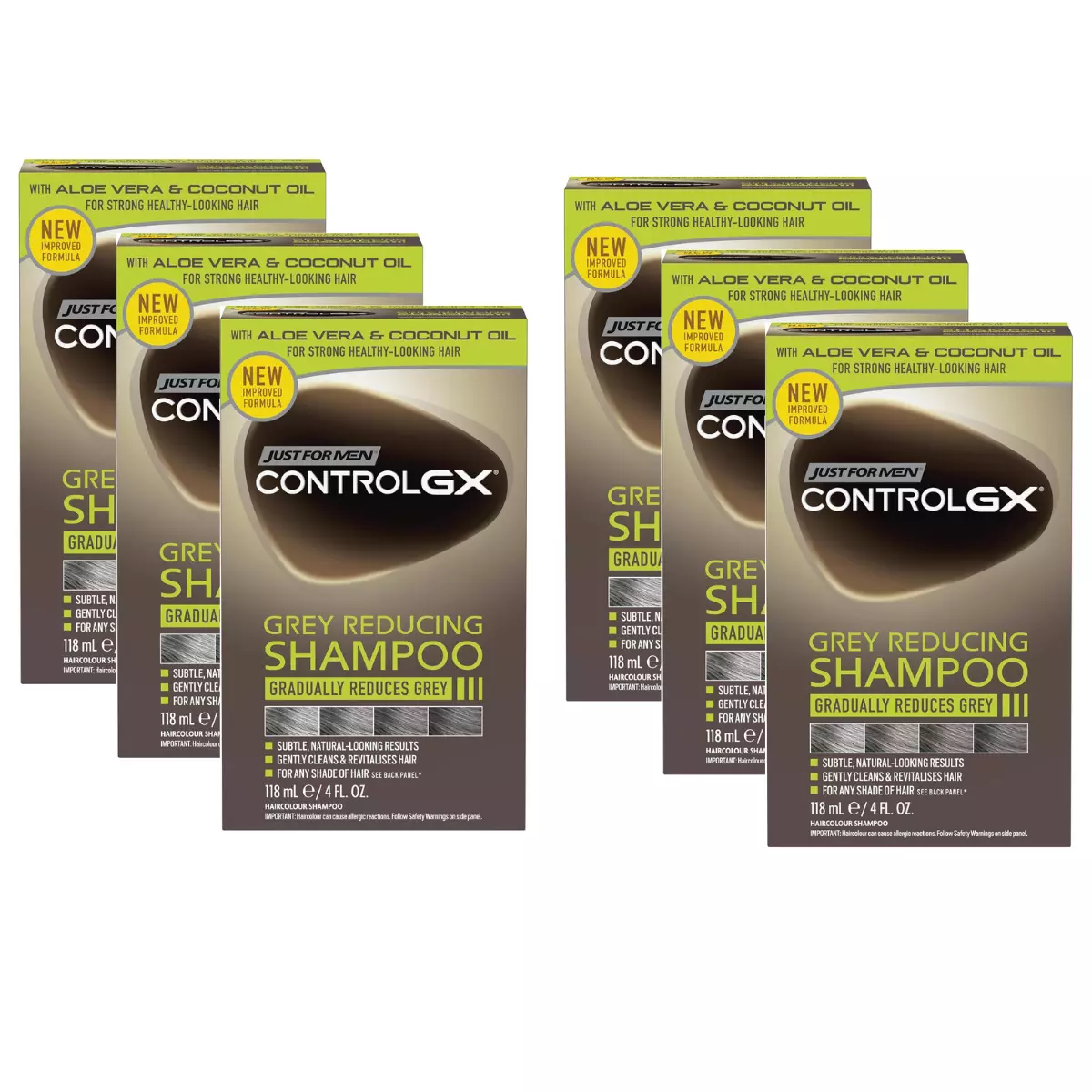 Just For Men Control GX Grey Reducing Shampoo For Grey Hair 118ml ( Pack of 6 ) - Image 6