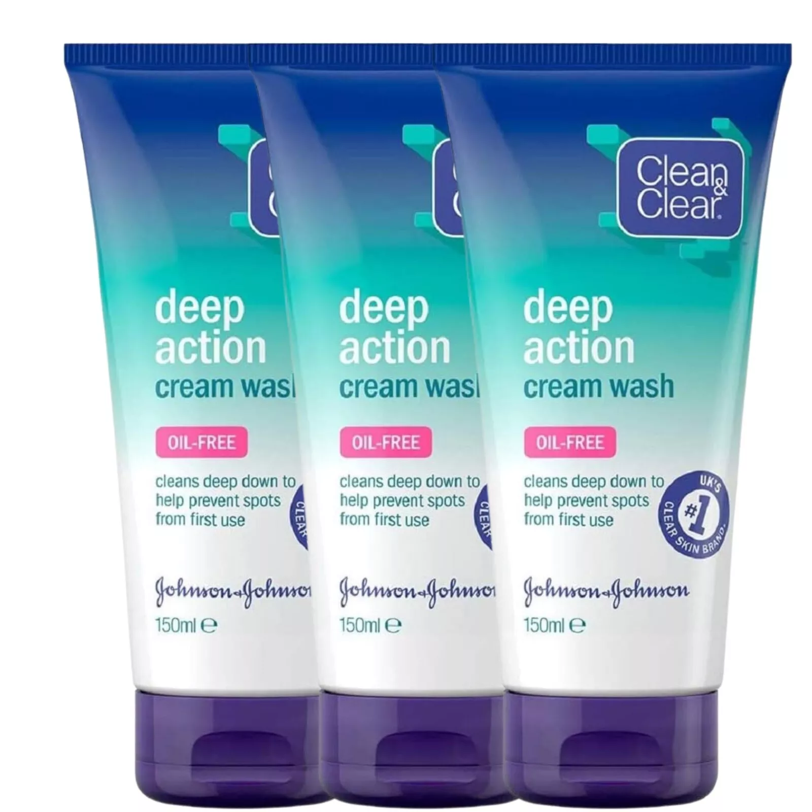 Clean and Clear Deep Action Cream Wash 150ml Pack of 3 - Image 7