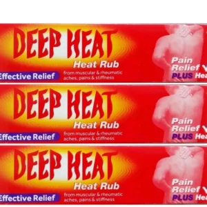 3 X DEEP HEAT Heat RUB Effective Relief from Muscular & Rheumatic, Back Pain 35g