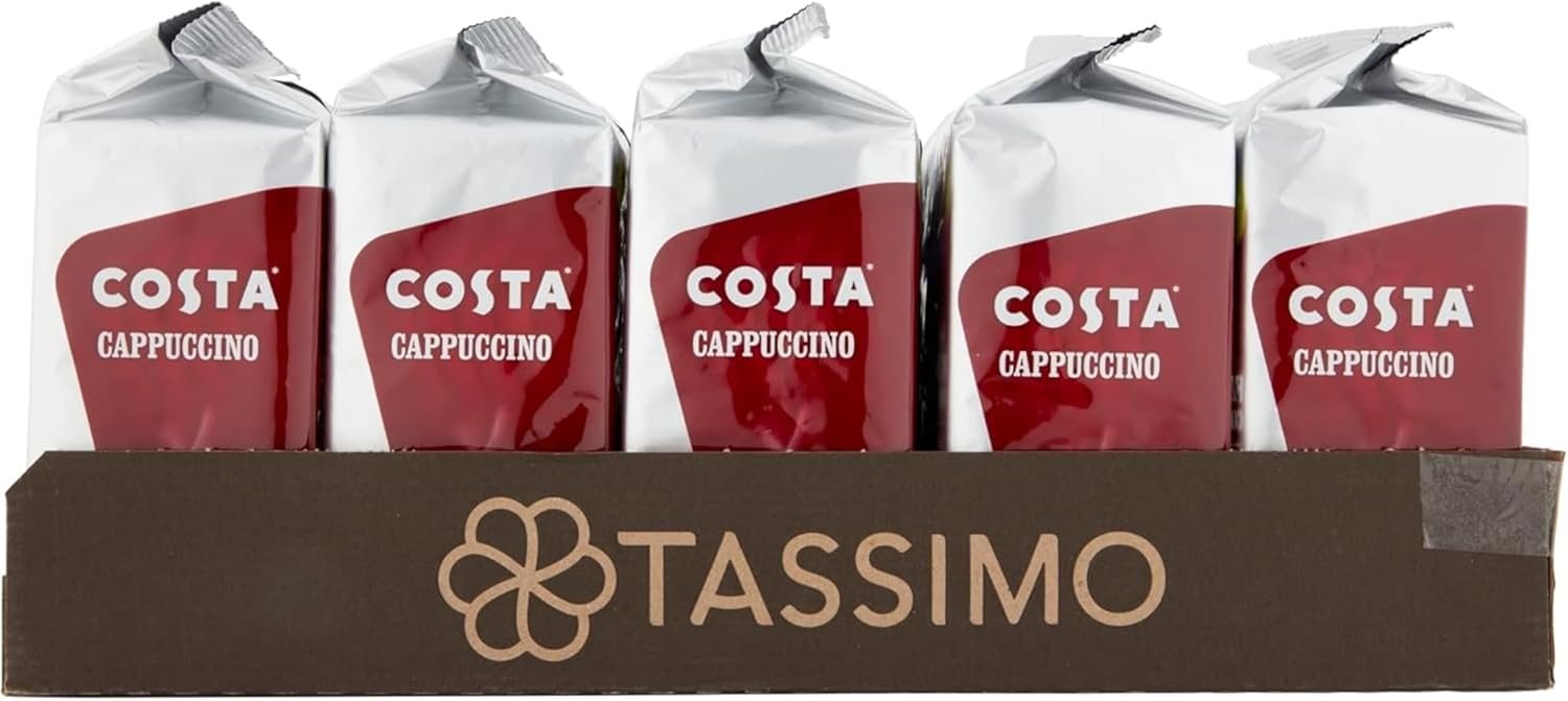 Costa Cappuccino Coffee Pods 40 Bulk Buy Drinks (5 Packs) Medium Roast Creamy Cafe-Style Cappuccino with Milk & Espresso Pods Caffeinated Coffee Capsules - Image 3
