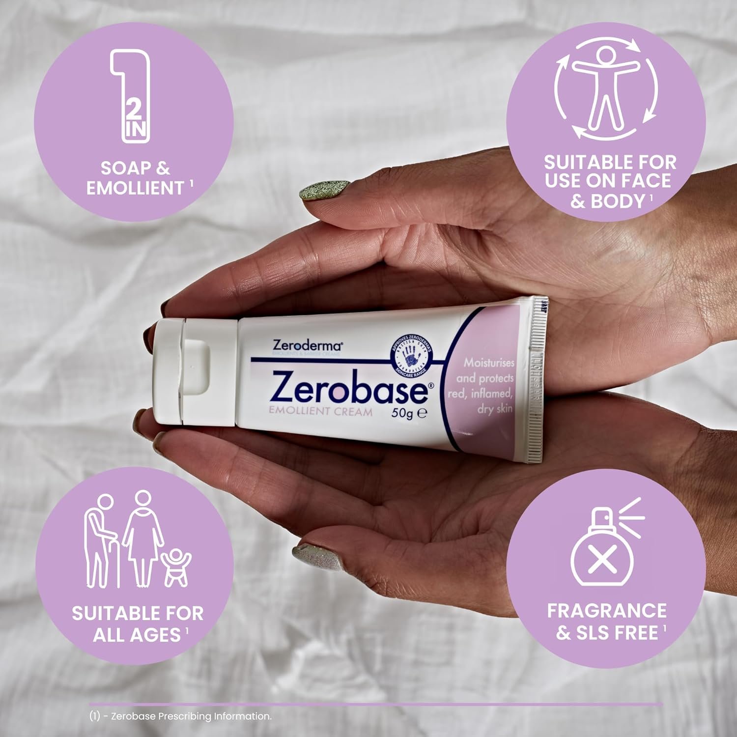 Zerobase Emollient Cream 50g {Pack 3} - Image 4